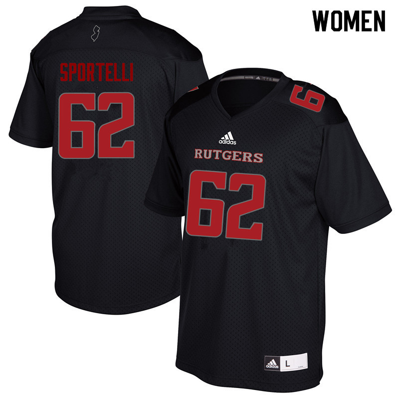 Women #62 Matthew Sportelli Rutgers Scarlet Knights College Football Jerseys Sale-Black
